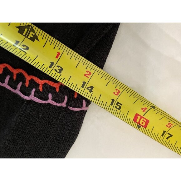 Anthropologie Nanette Lepore Women's Dress S  Black With Colorful Embroidery  53 - Picture 7 of 8